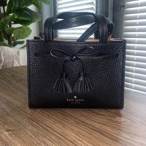 Black Pebbled Leather Kate Spade Crossbody with removable strap